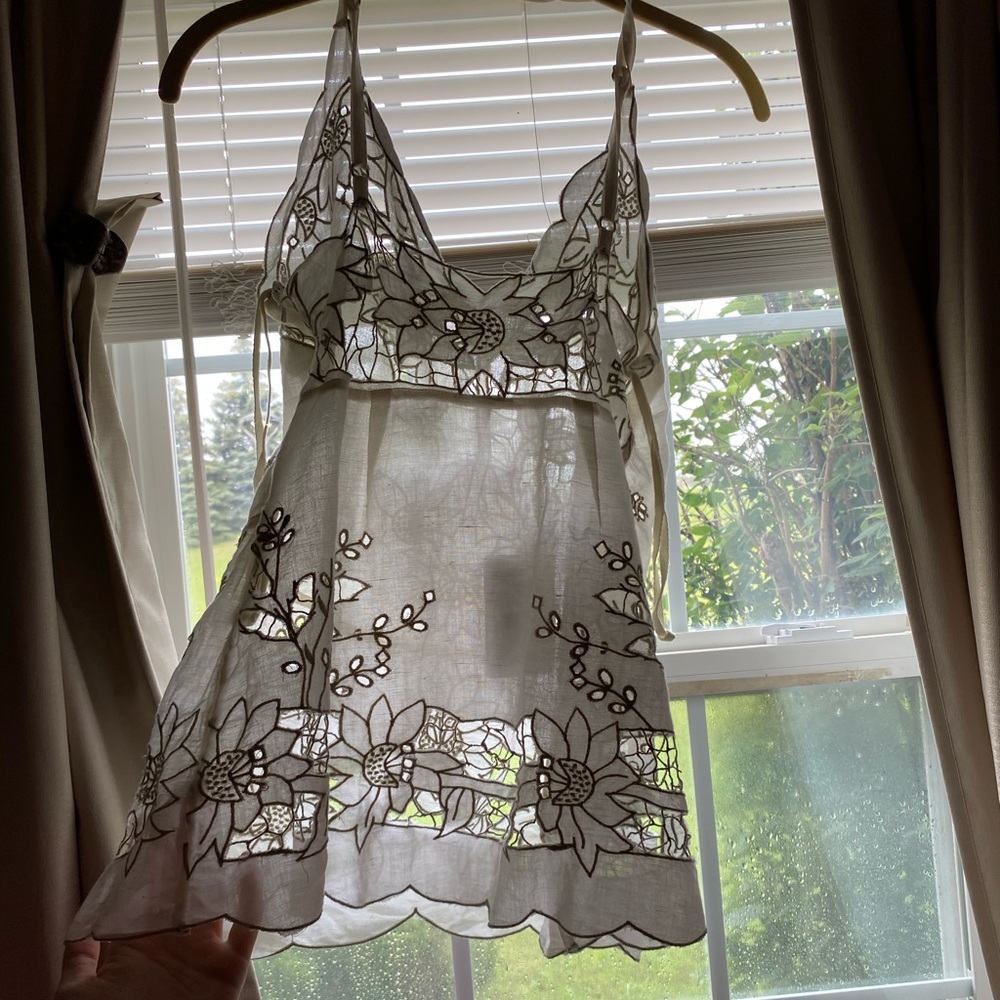 Free People Boho White Lace Cami